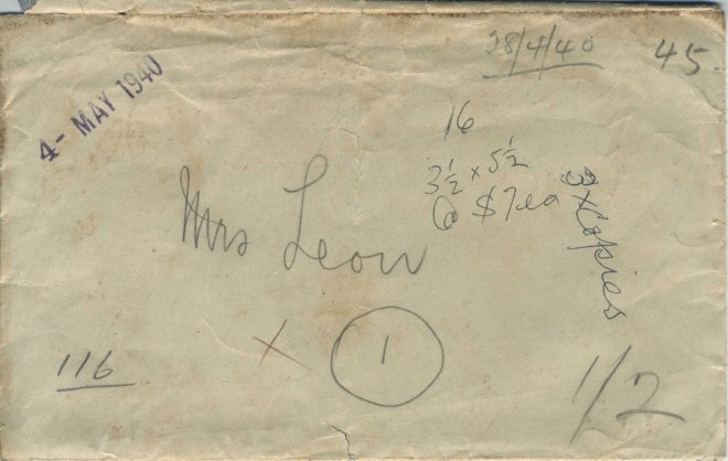 Envelope found by Greg Leon. The handwriting is that of Yasukichi Murakami's.